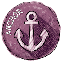 Purple circle with the word 'anchor' and a white icon of an anchor
